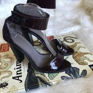 Tibi New York wine colored‎ leather heeled sandals